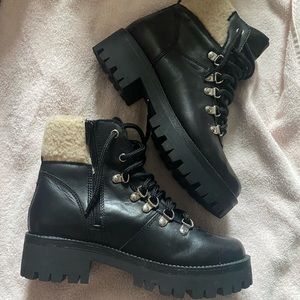 black lace up boots